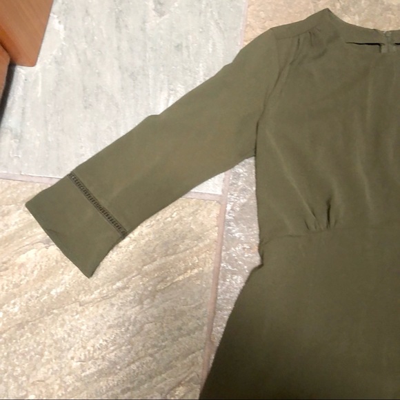 H&M Olive Green 3/4 sleeve dress - Picture 2 of 7